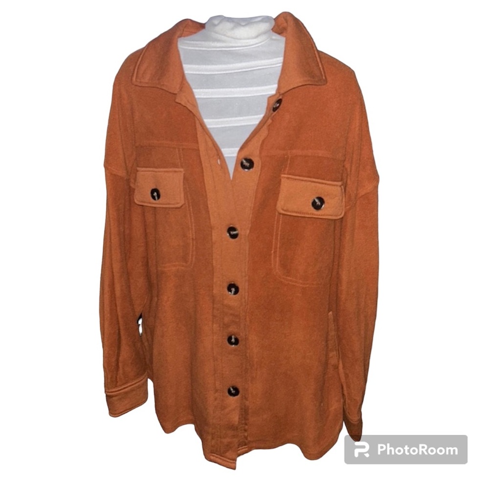 NWOT Fleece Button Down Long Sleeve Shirt